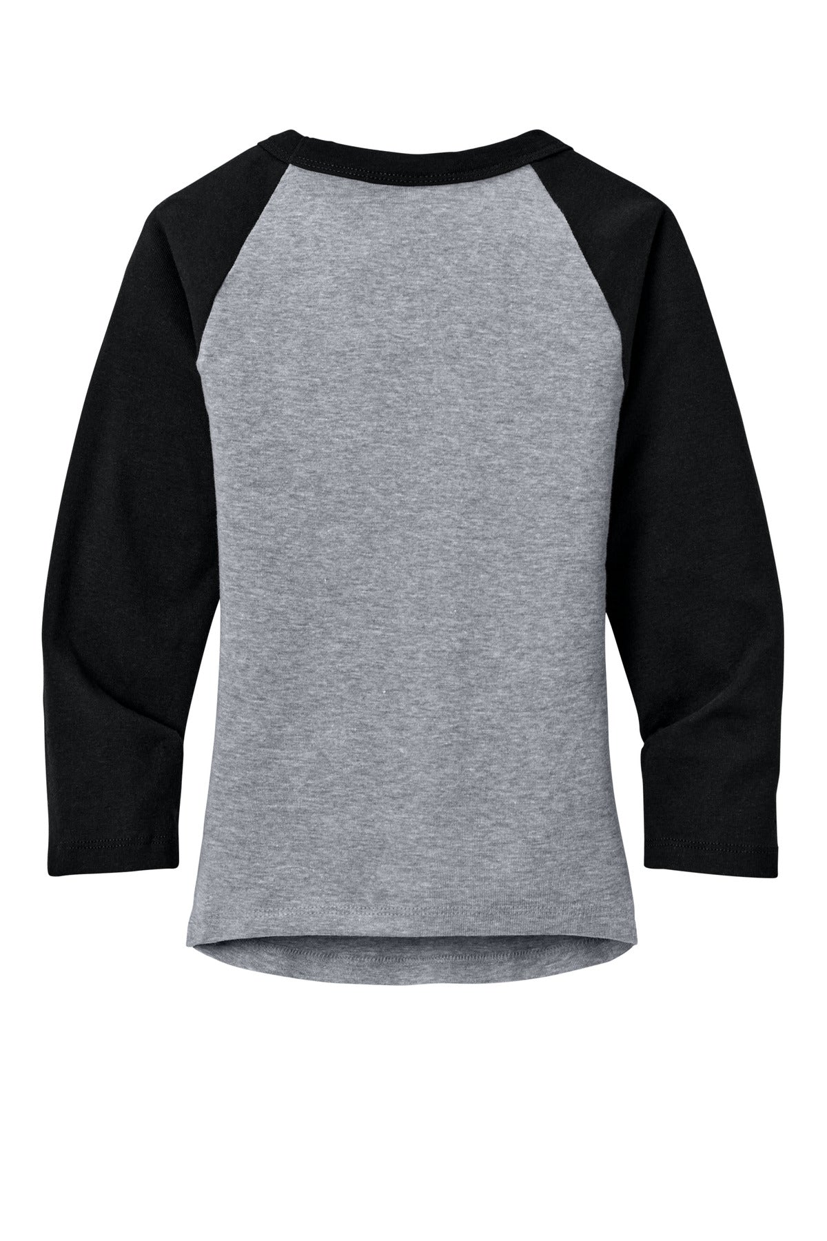 BELLA+CANVAS Women's Micro Rib 3/4 Raglan Baby Tee - Athletic Heather/ Black