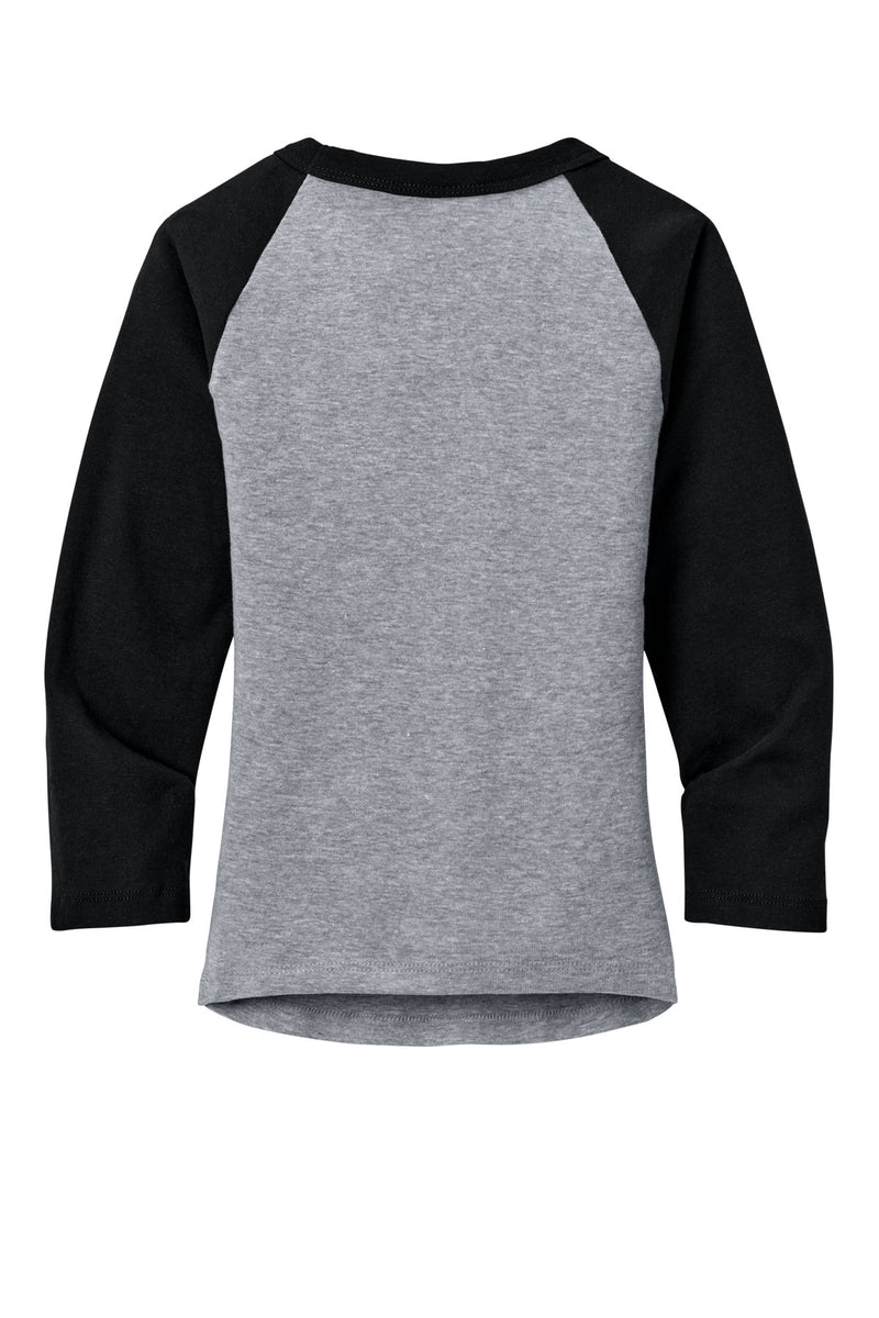 BELLA+CANVAS Women's Micro Rib 3/4 Raglan Baby Tee - Athletic Heather/ Black