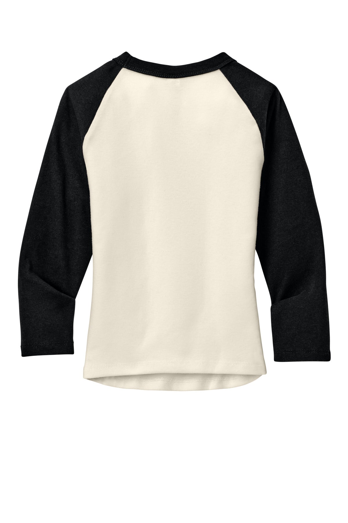 BELLA+CANVAS Women's Micro Rib 3/4 Raglan Baby Tee - Natural/ Black