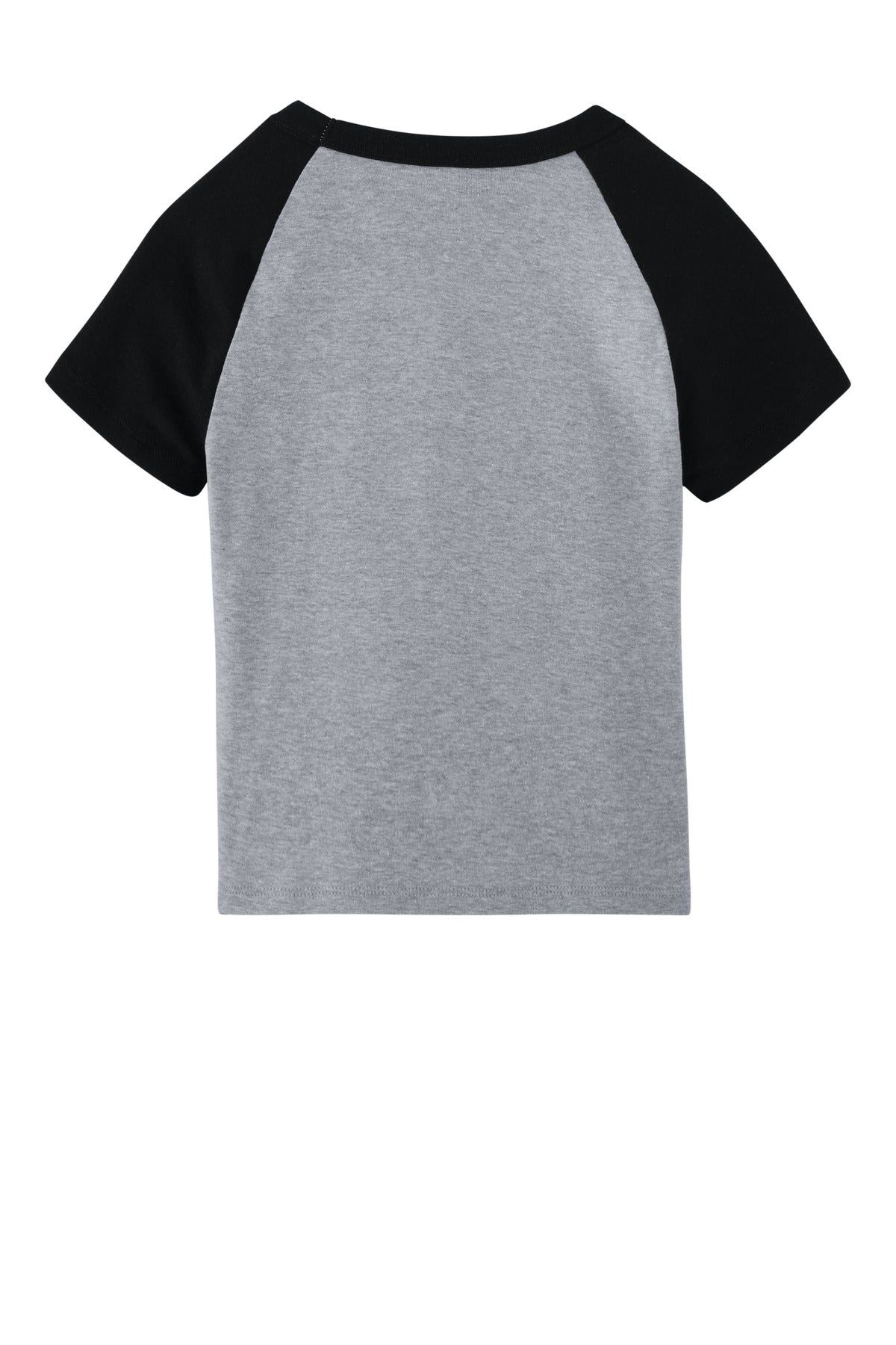 BELLA+CANVAS Women's Micro Rib Raglan Baby Tee - Athletic Heather/ Black