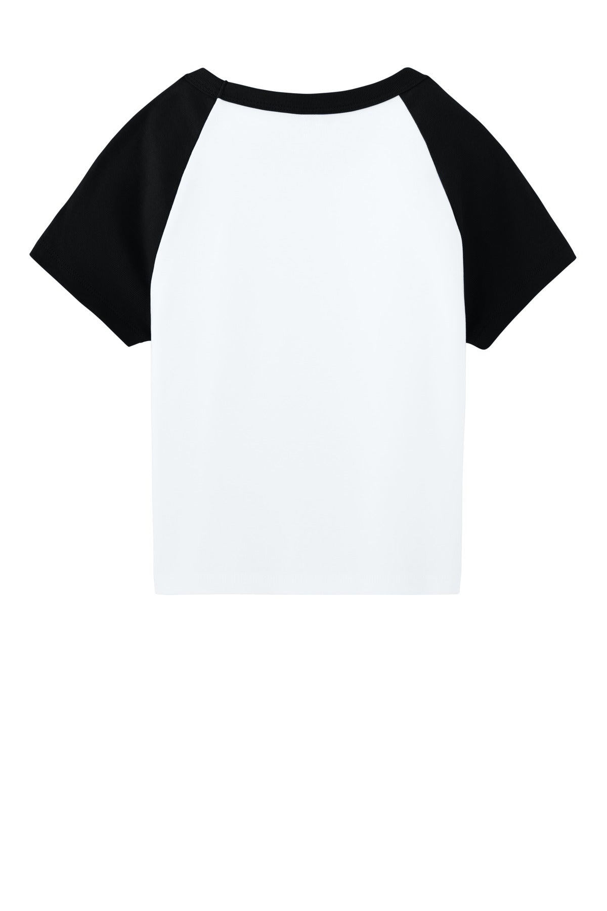 BELLA+CANVAS Women's Micro Rib Raglan Baby Tee - White/ Black