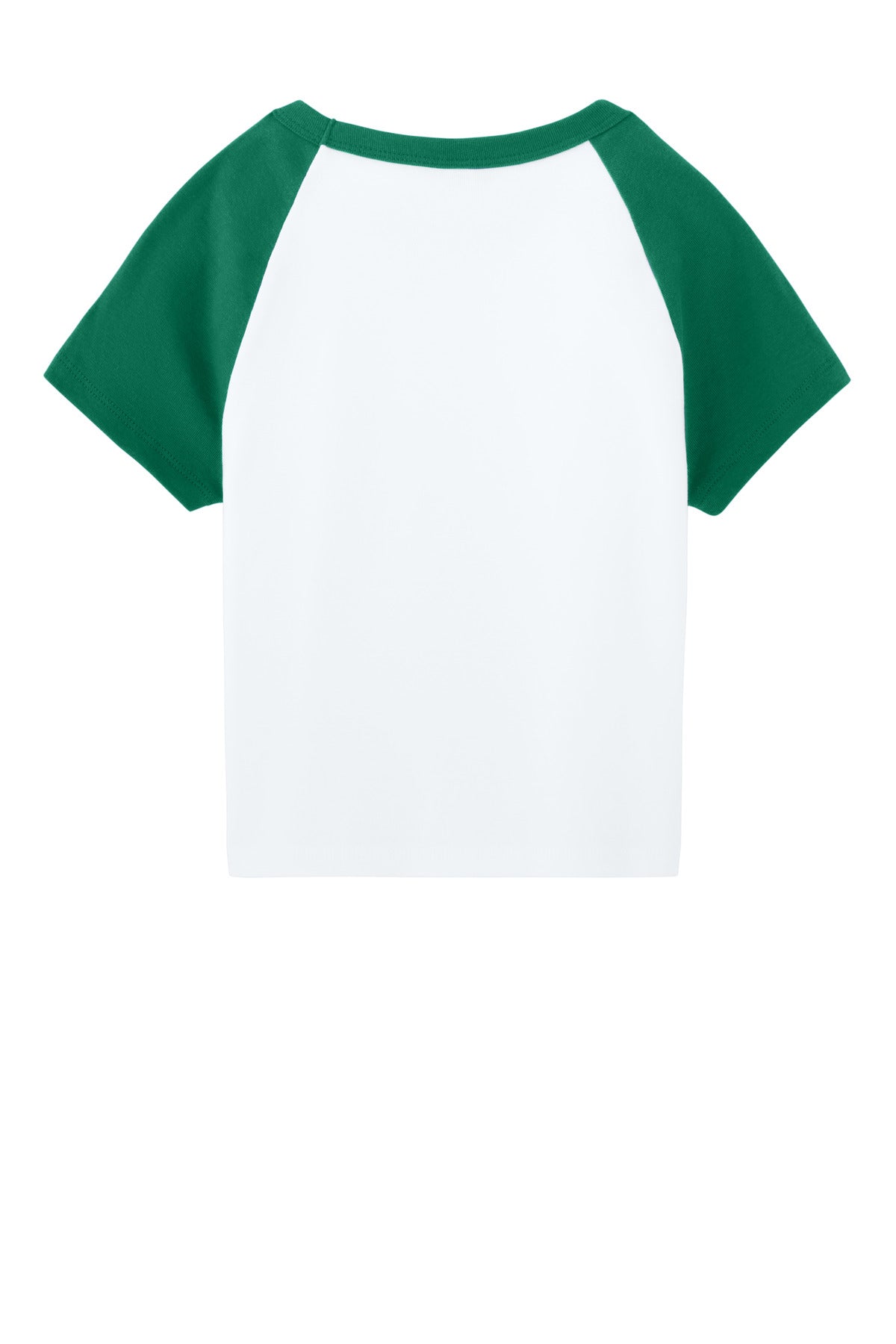 BELLA+CANVAS Women's Micro Rib Raglan Baby Tee - White/ Kelly