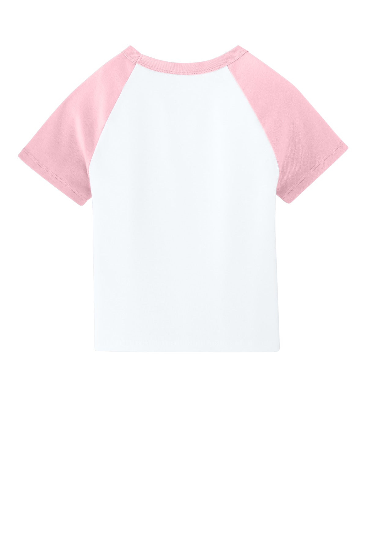 BELLA+CANVAS Women's Micro Rib Raglan Baby Tee - White/ Pink