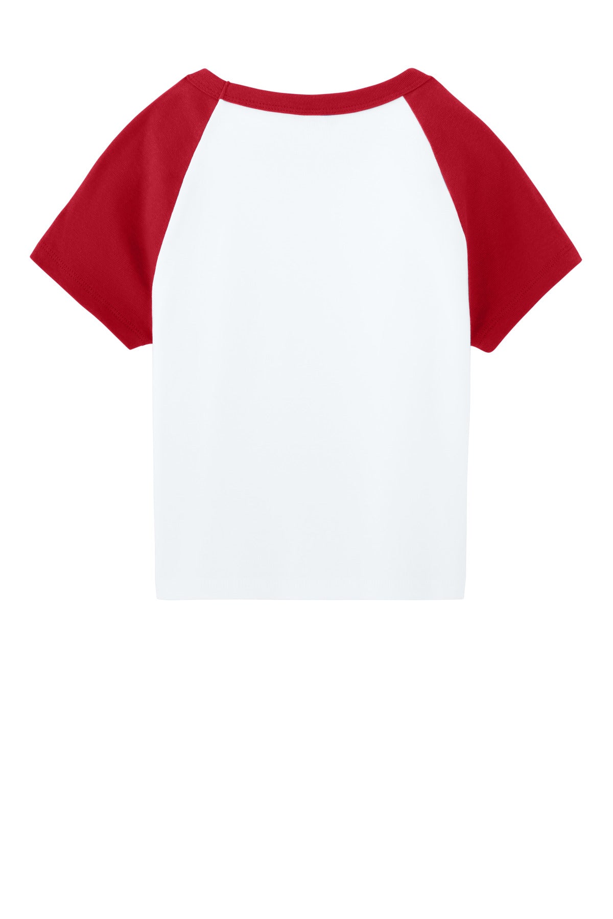 BELLA+CANVAS Women's Micro Rib Raglan Baby Tee - White/ Red