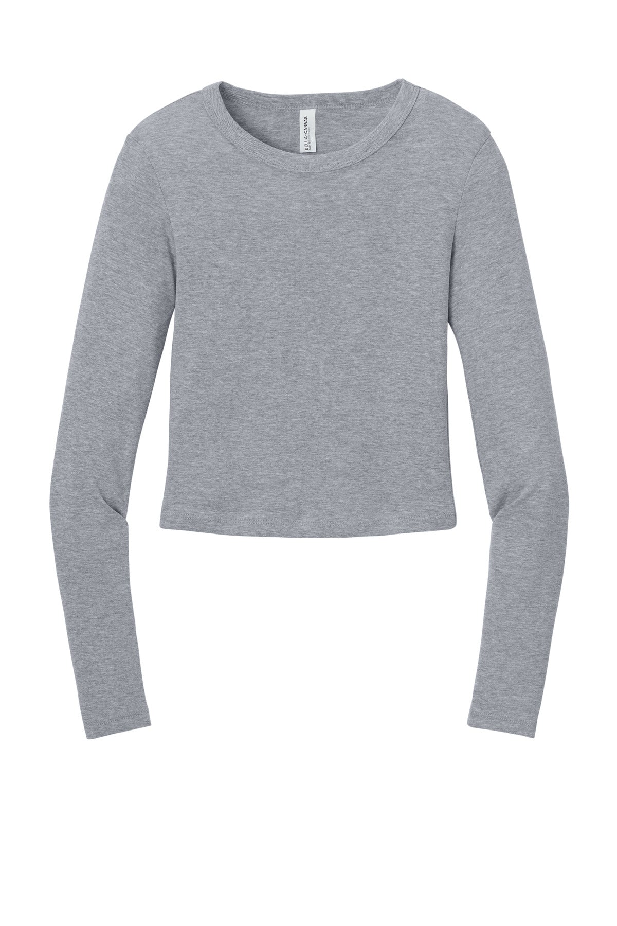 BELLA+CANVAS Women's Micro Rib Long Sleeve Baby Tee - Athletic Heather