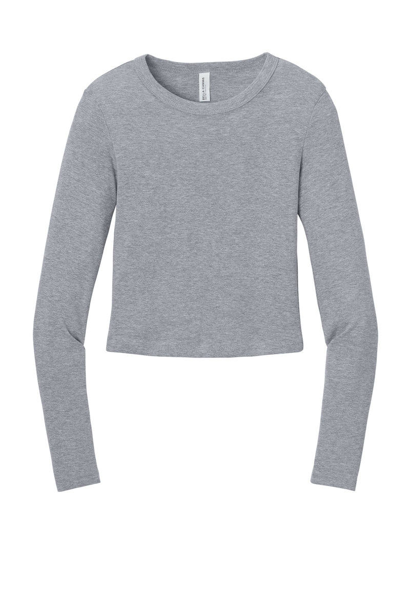 BELLA+CANVAS Women's Micro Rib Long Sleeve Baby Tee - Athletic Heather
