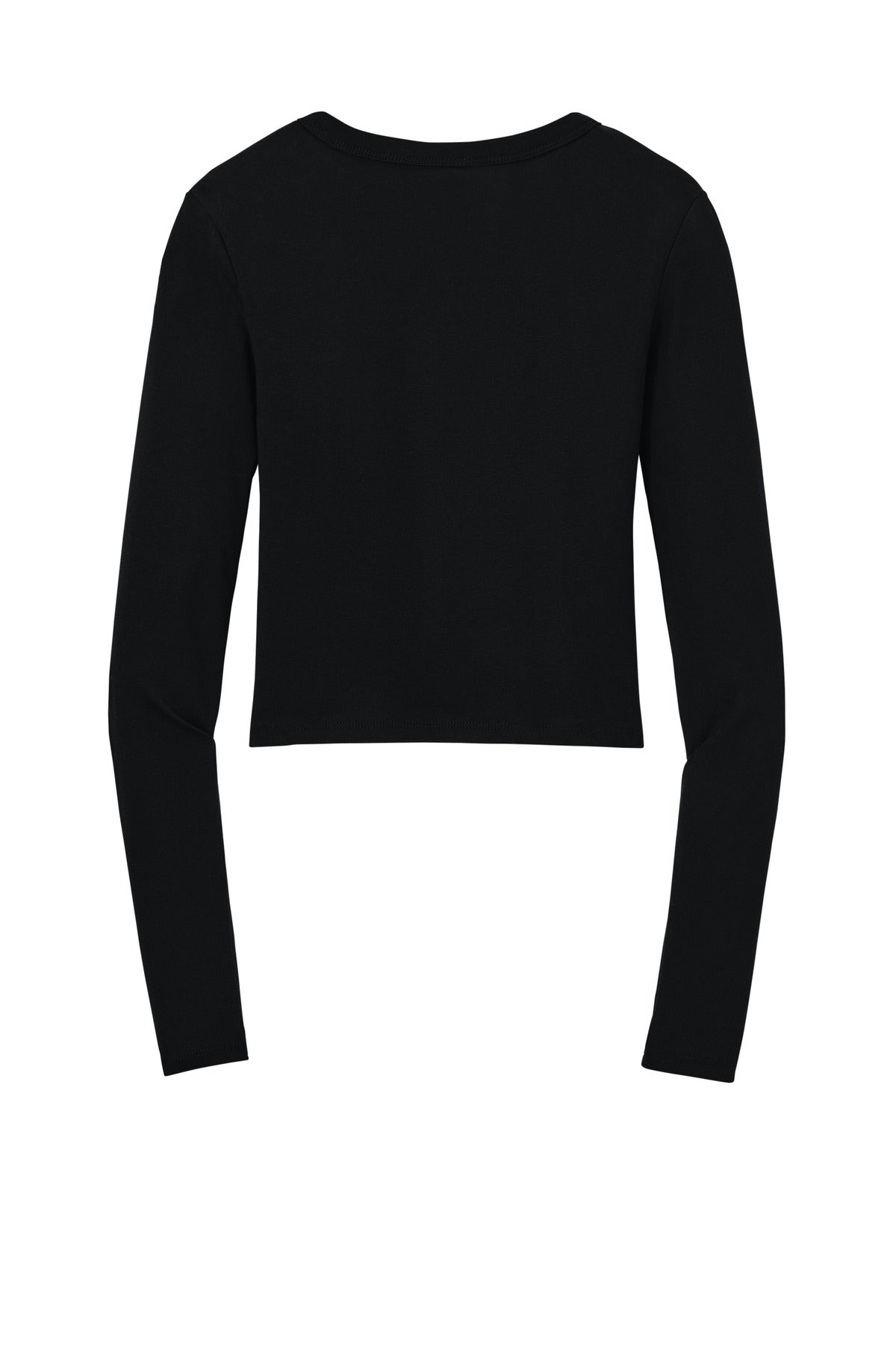 BELLA+CANVAS Women's Micro Rib Long Sleeve Baby Tee - Solid Black Blend