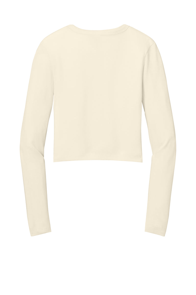 BELLA+CANVAS Women's Micro Rib Long Sleeve Baby Tee - Solid Natural Blend