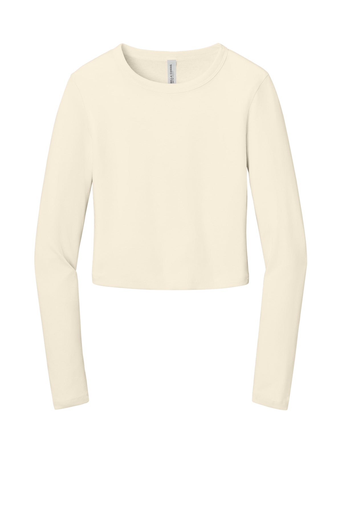 BELLA+CANVAS Women's Micro Rib Long Sleeve Baby Tee - Solid Natural Blend