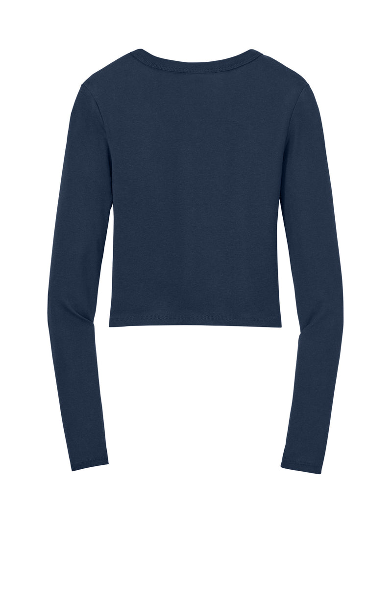 BELLA+CANVAS Women's Micro Rib Long Sleeve Baby Tee - Solid Navy Blend