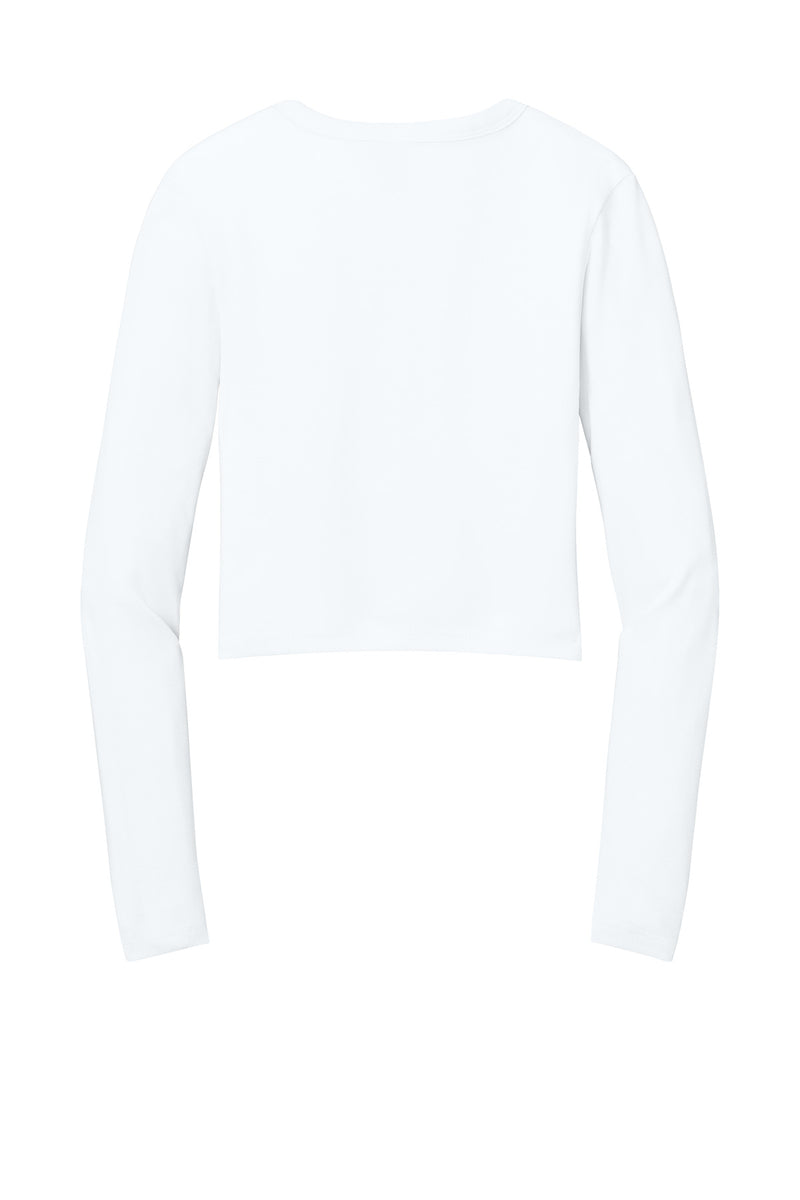 BELLA+CANVAS Women's Micro Rib Long Sleeve Baby Tee - Solid White Blend