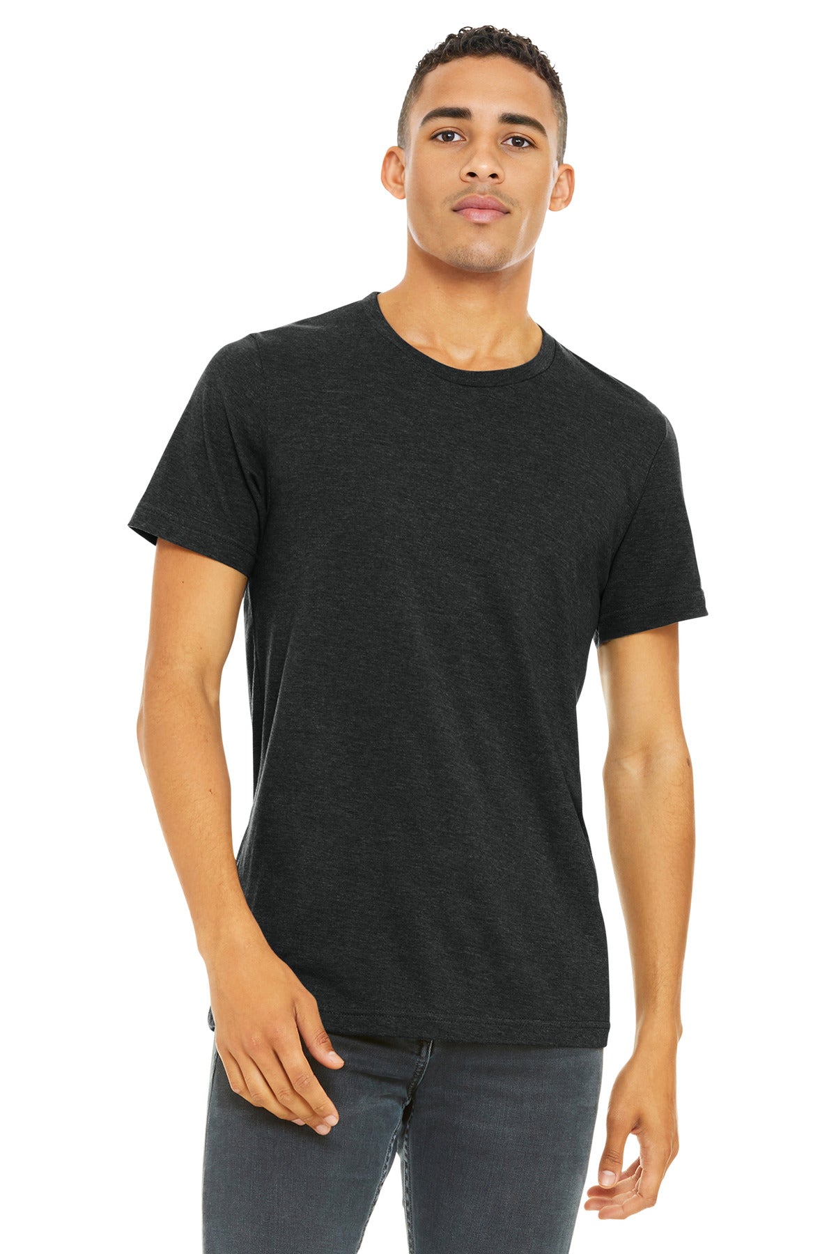 BELLA+CANVAS  Unisex Heather CVC Short Sleeve Tee - Black Heather