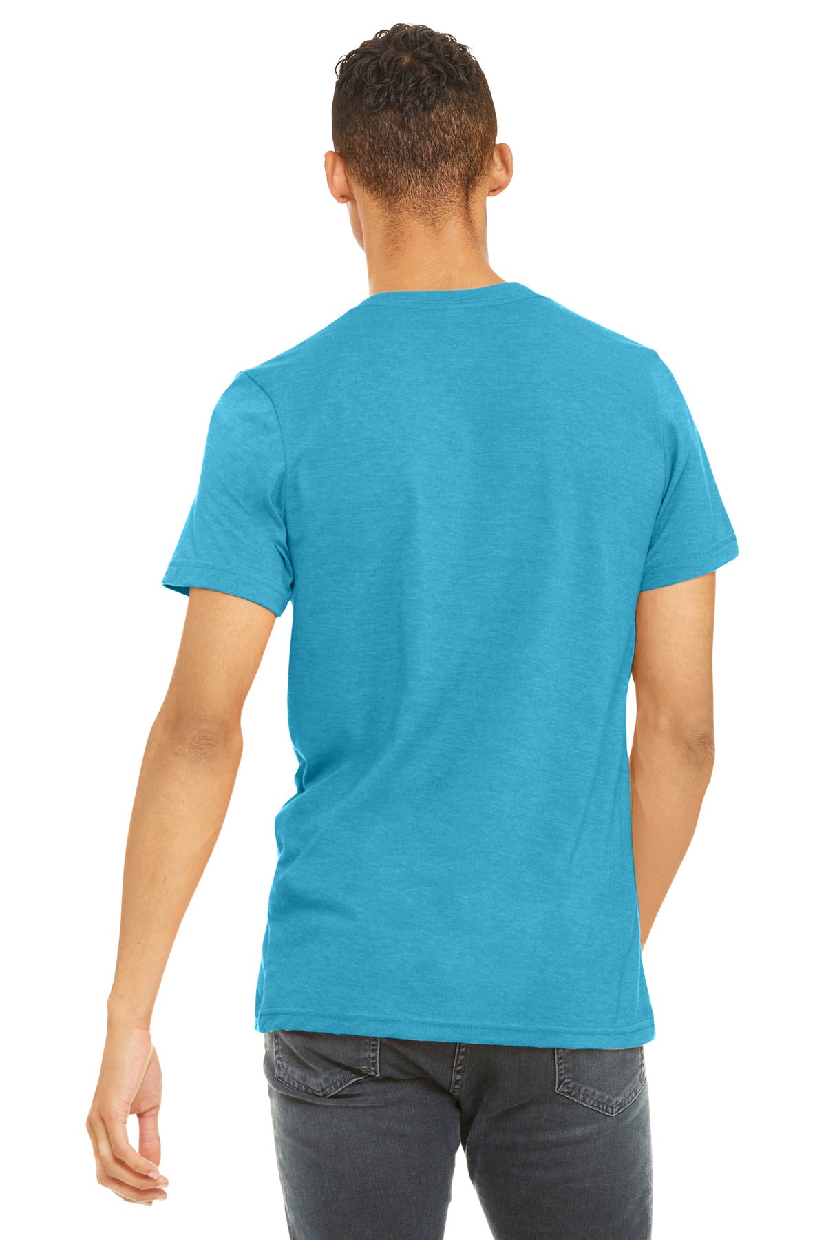 BELLA+CANVAS  Unisex Heather CVC Short Sleeve Tee - Heather Aqua