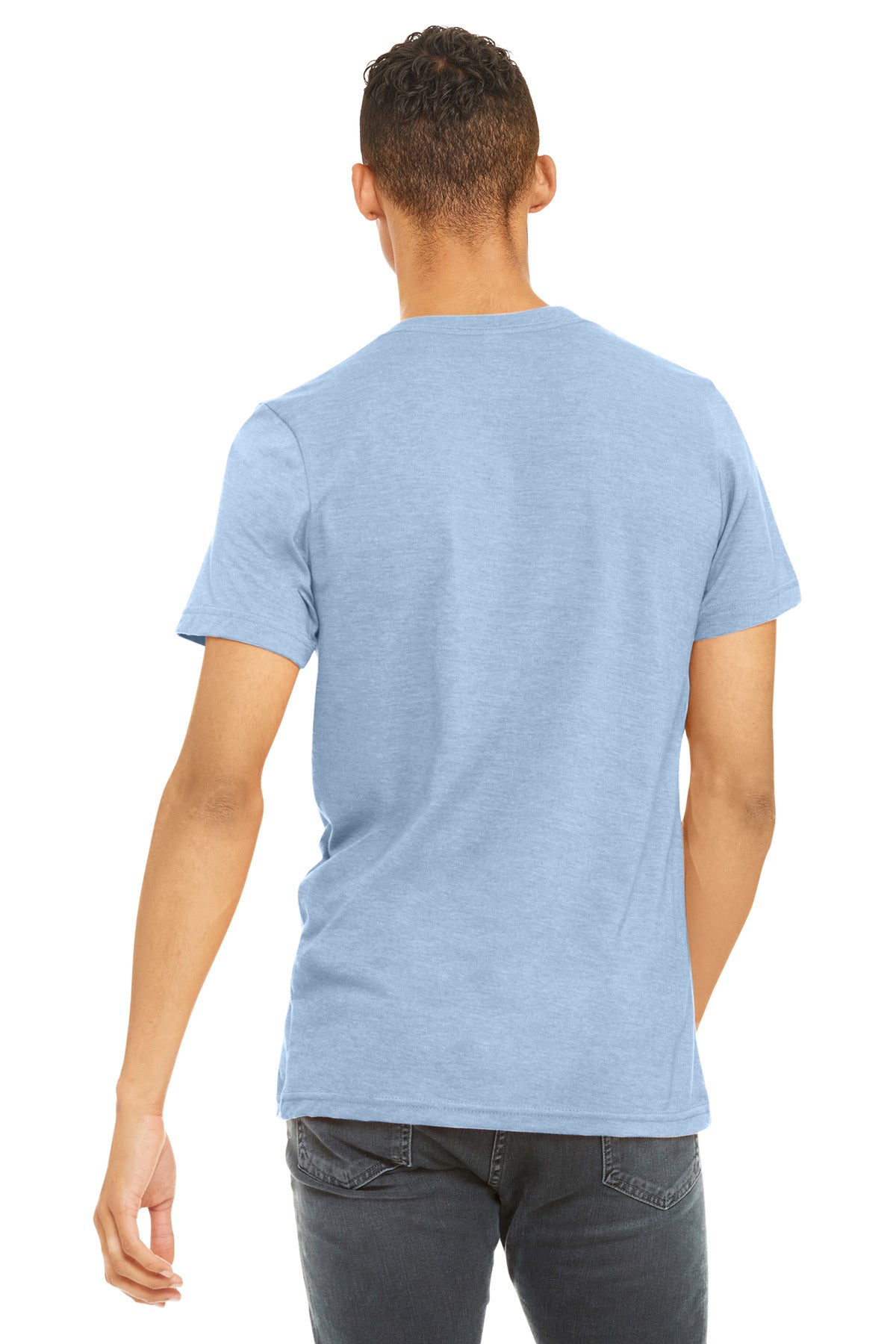 BELLA+CANVAS  Unisex Heather CVC Short Sleeve Tee - Heather Baby Blue