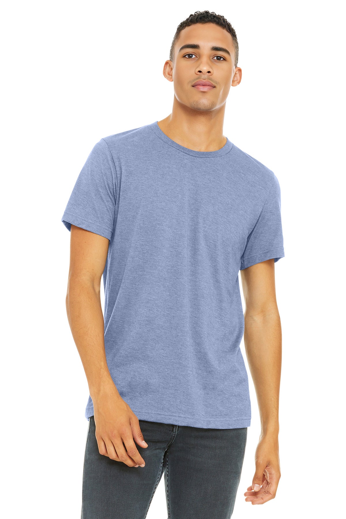 BELLA+CANVAS  Unisex Heather CVC Short Sleeve Tee - Heather Blue