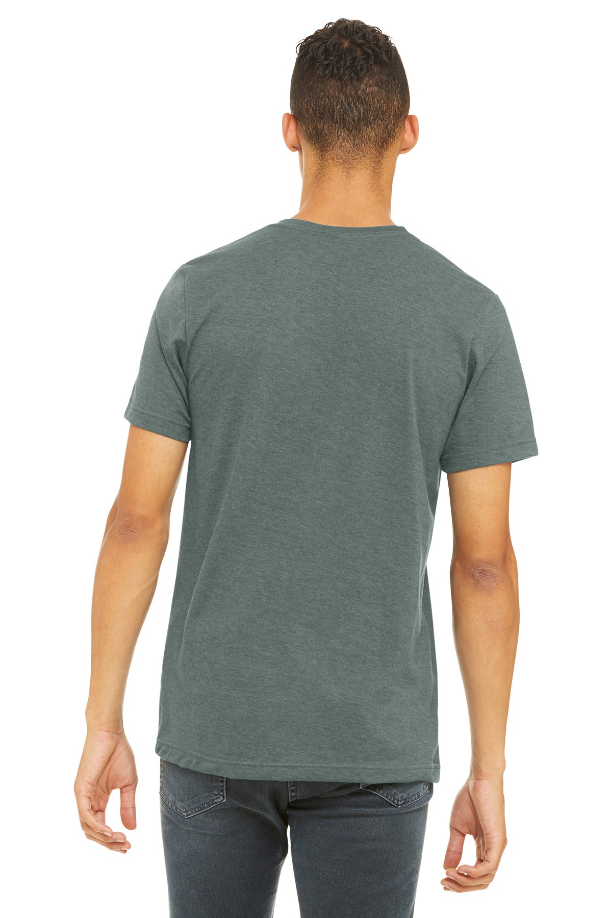 BELLA+CANVAS  Unisex Heather CVC Short Sleeve Tee - Heather Blue Storm