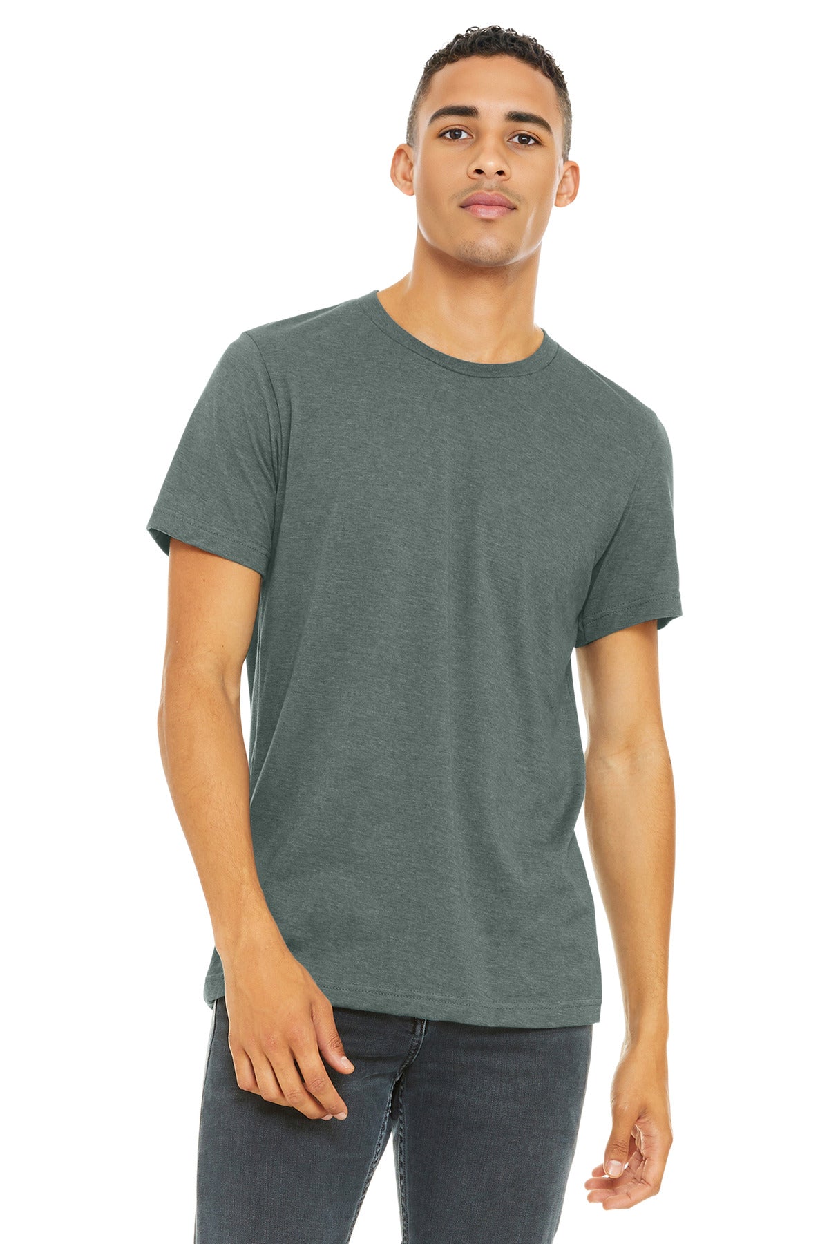 BELLA+CANVAS  Unisex Heather CVC Short Sleeve Tee - Heather Blue Storm