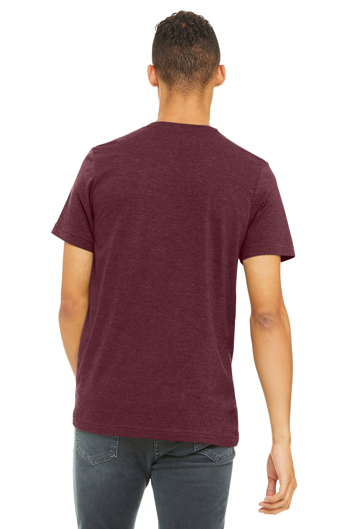 BELLA+CANVAS  Unisex Heather CVC Short Sleeve Tee - Heather Cardinal