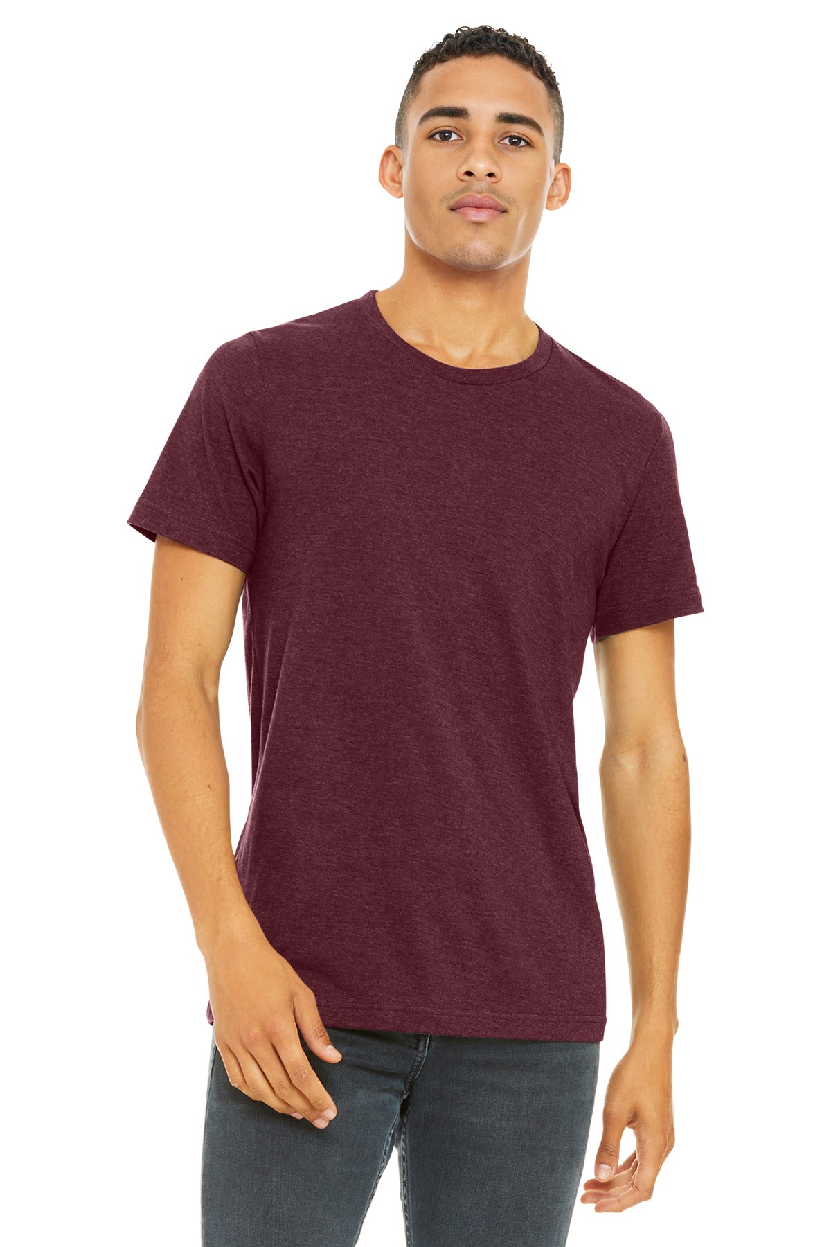 BELLA+CANVAS  Unisex Heather CVC Short Sleeve Tee - Heather Cardinal