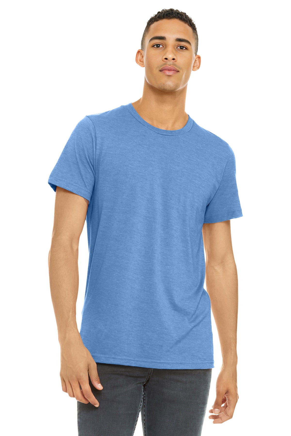 BELLA+CANVAS  Unisex Heather CVC Short Sleeve Tee - Heather Carolina Blue