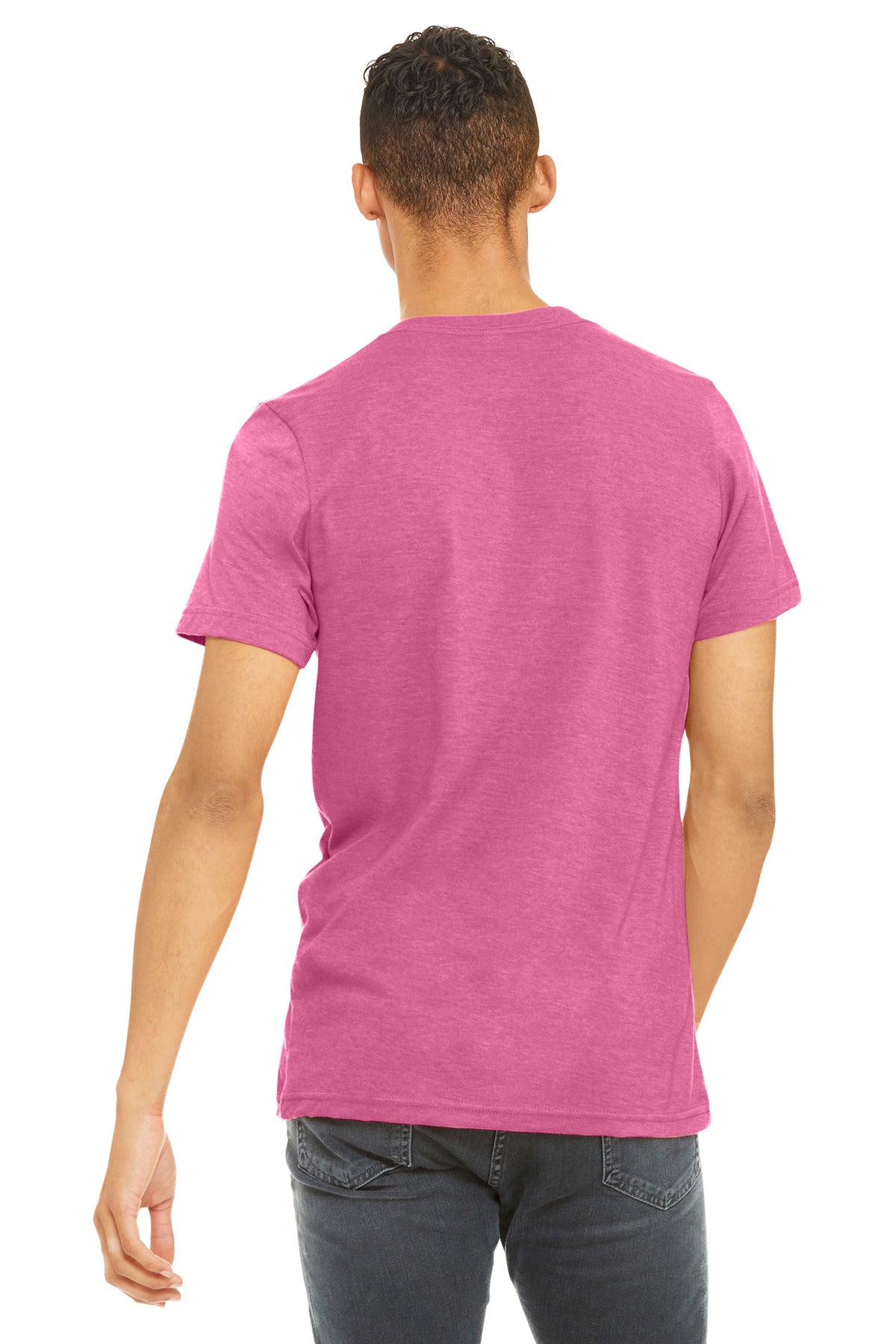 BELLA+CANVAS  Unisex Heather CVC Short Sleeve Tee - Heather Charity Pink