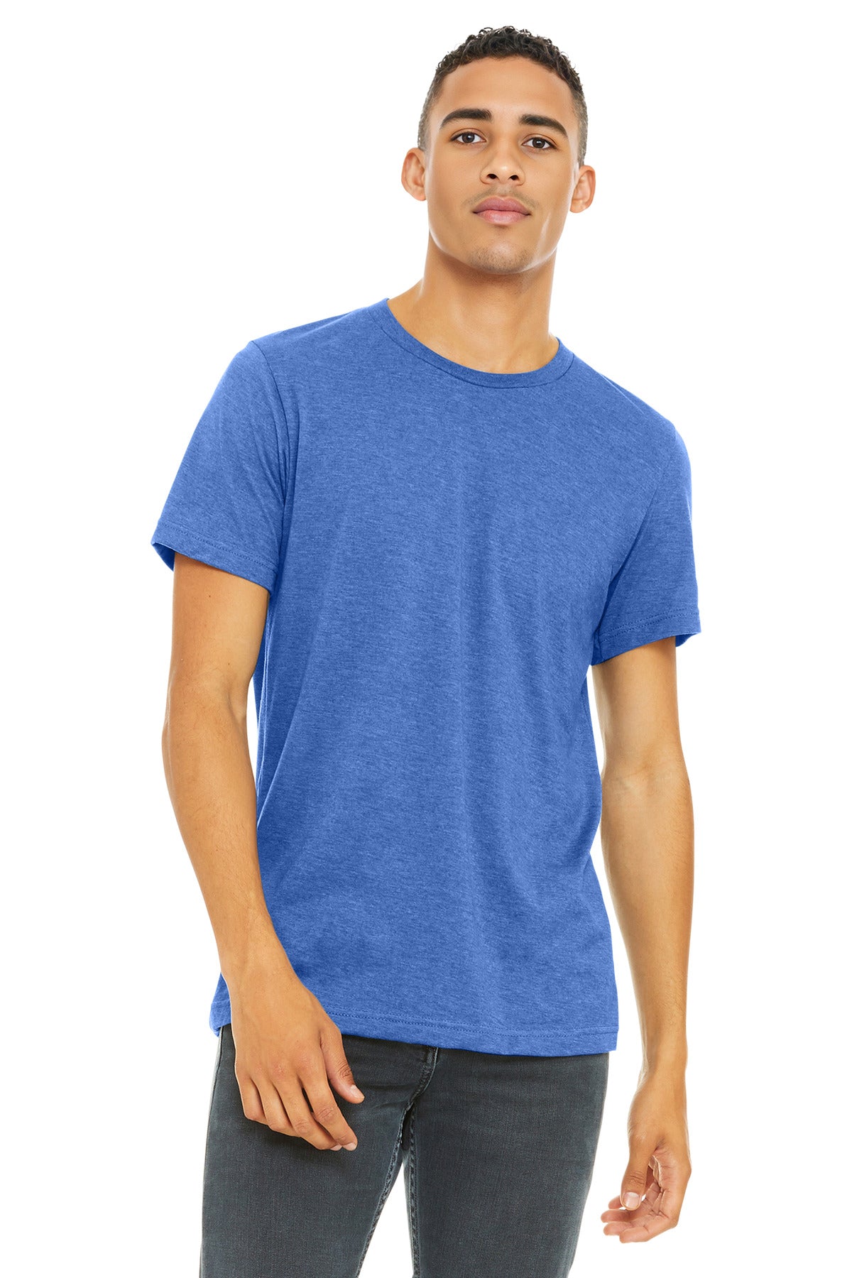 BELLA+CANVAS  Unisex Heather CVC Short Sleeve Tee - Heather Columbia Blue
