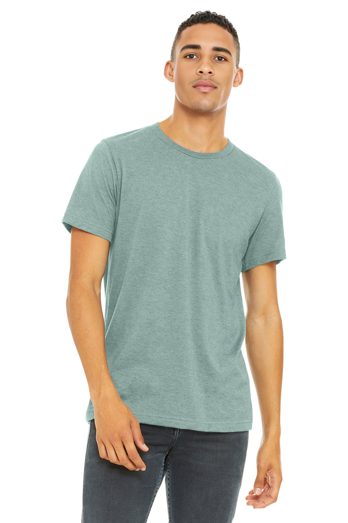 BELLA+CANVAS  Unisex Heather CVC Short Sleeve Tee - Heather Dusty Blue