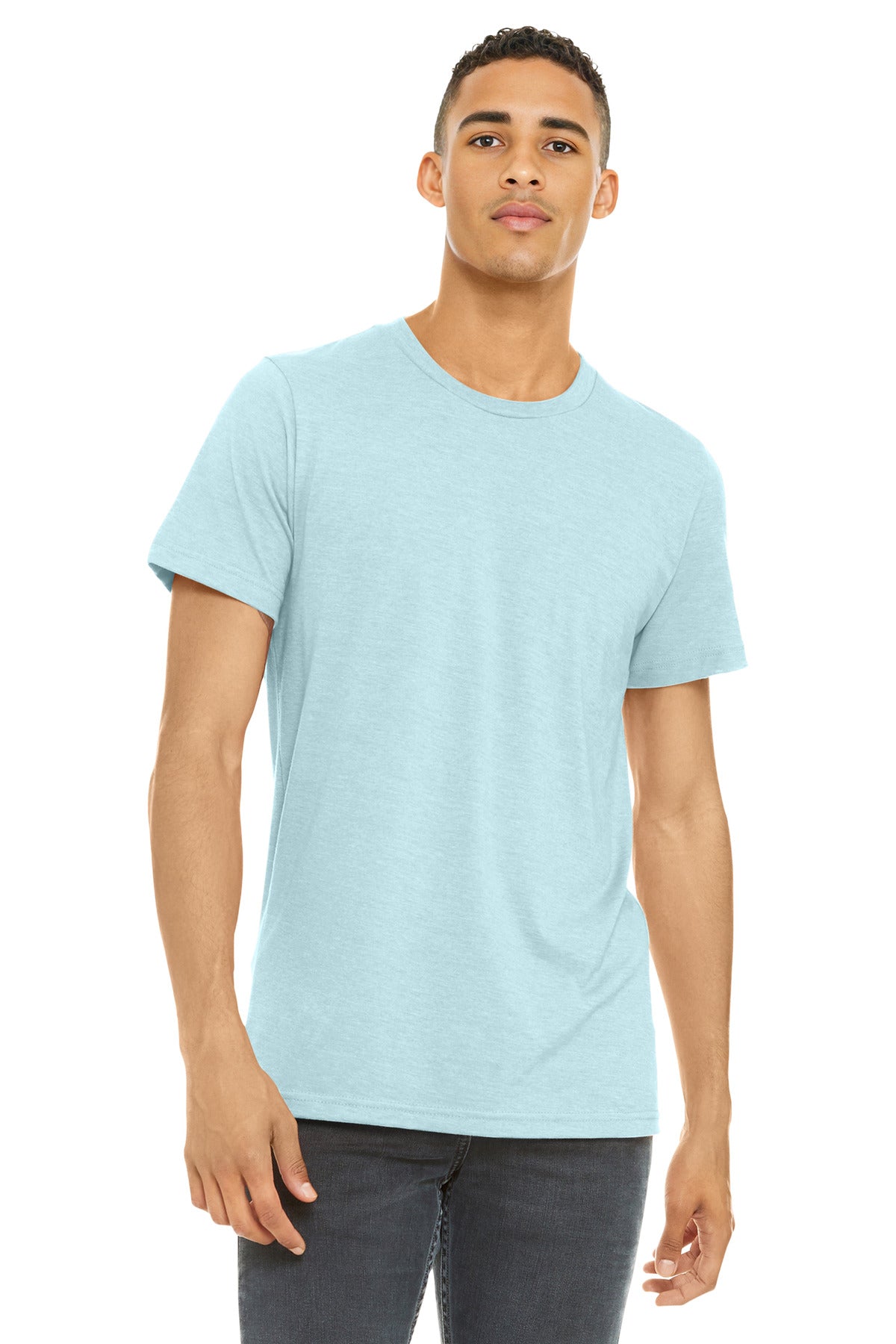 BELLA+CANVAS  Unisex Heather CVC Short Sleeve Tee - Heather Ice Blue