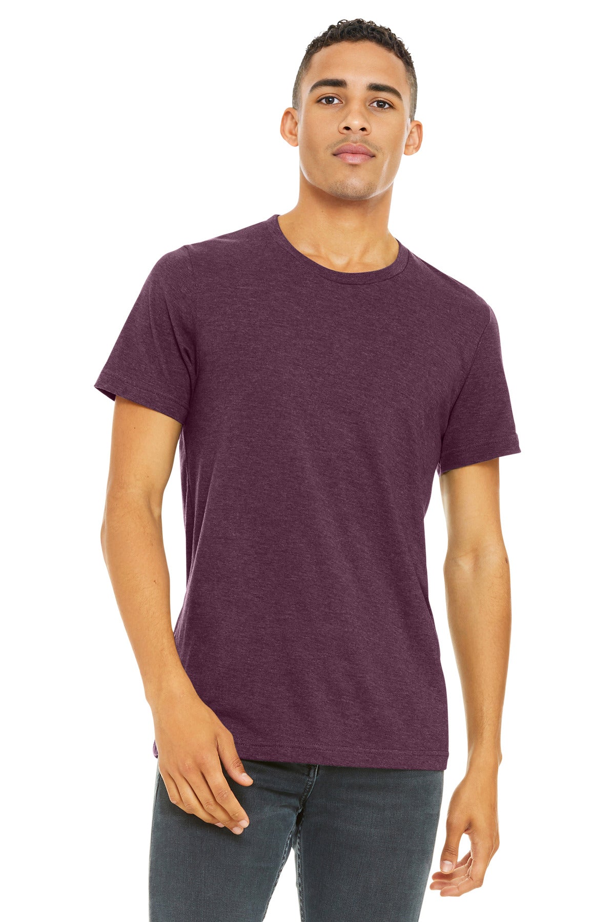 BELLA+CANVAS  Unisex Heather CVC Short Sleeve Tee - Heather Maroon