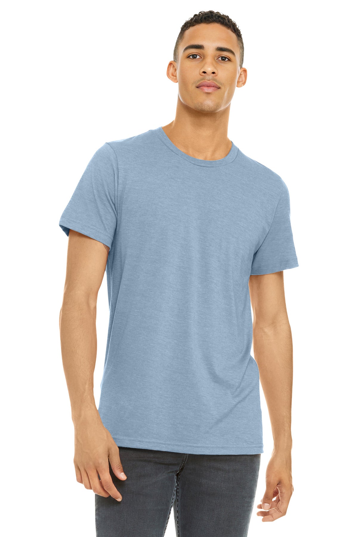BELLA+CANVAS  Unisex Heather CVC Short Sleeve Tee - Heather Prism Blue