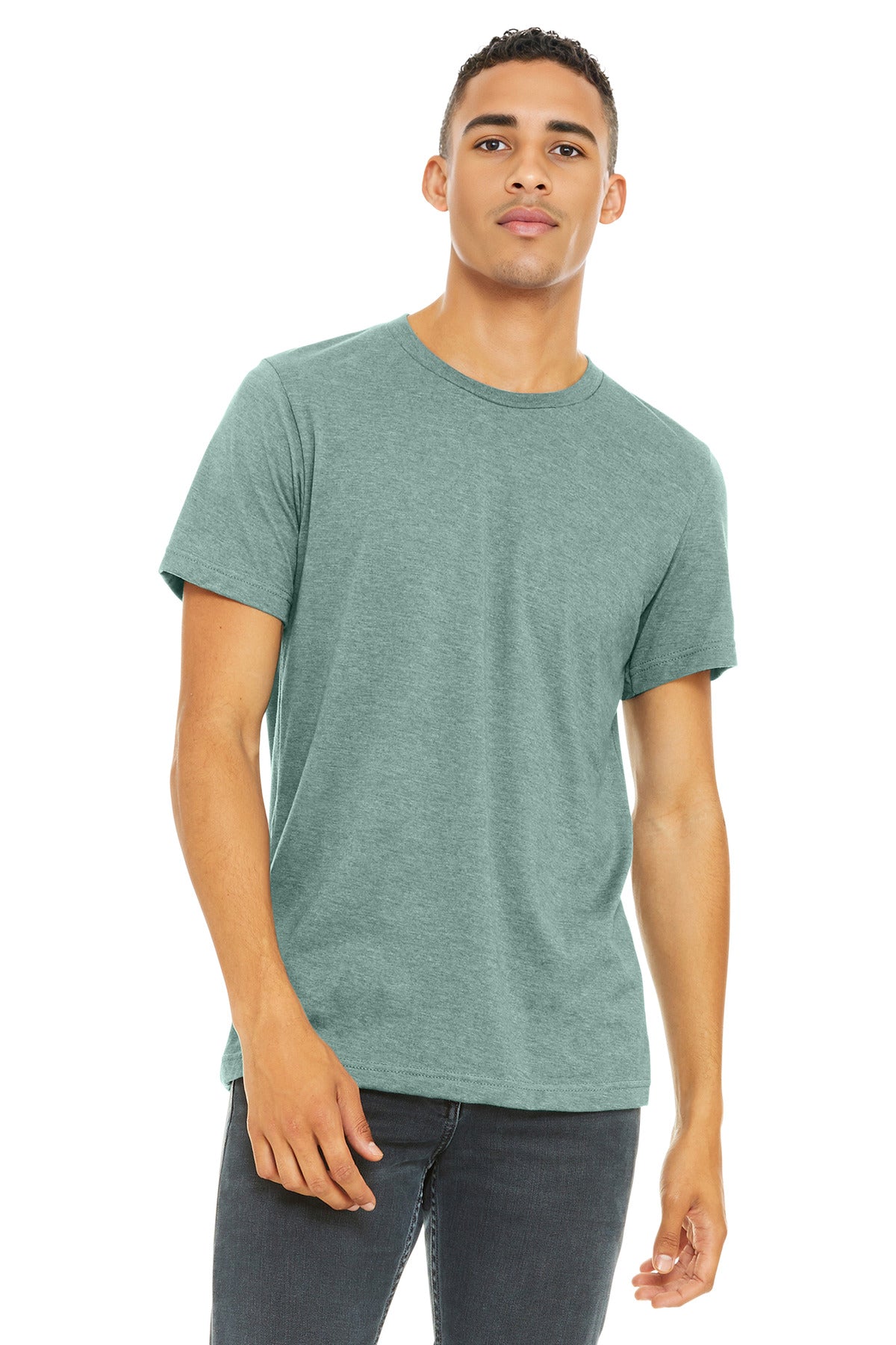 BELLA+CANVAS  Unisex Heather CVC Short Sleeve Tee - Heather Prism Dusty Blue
