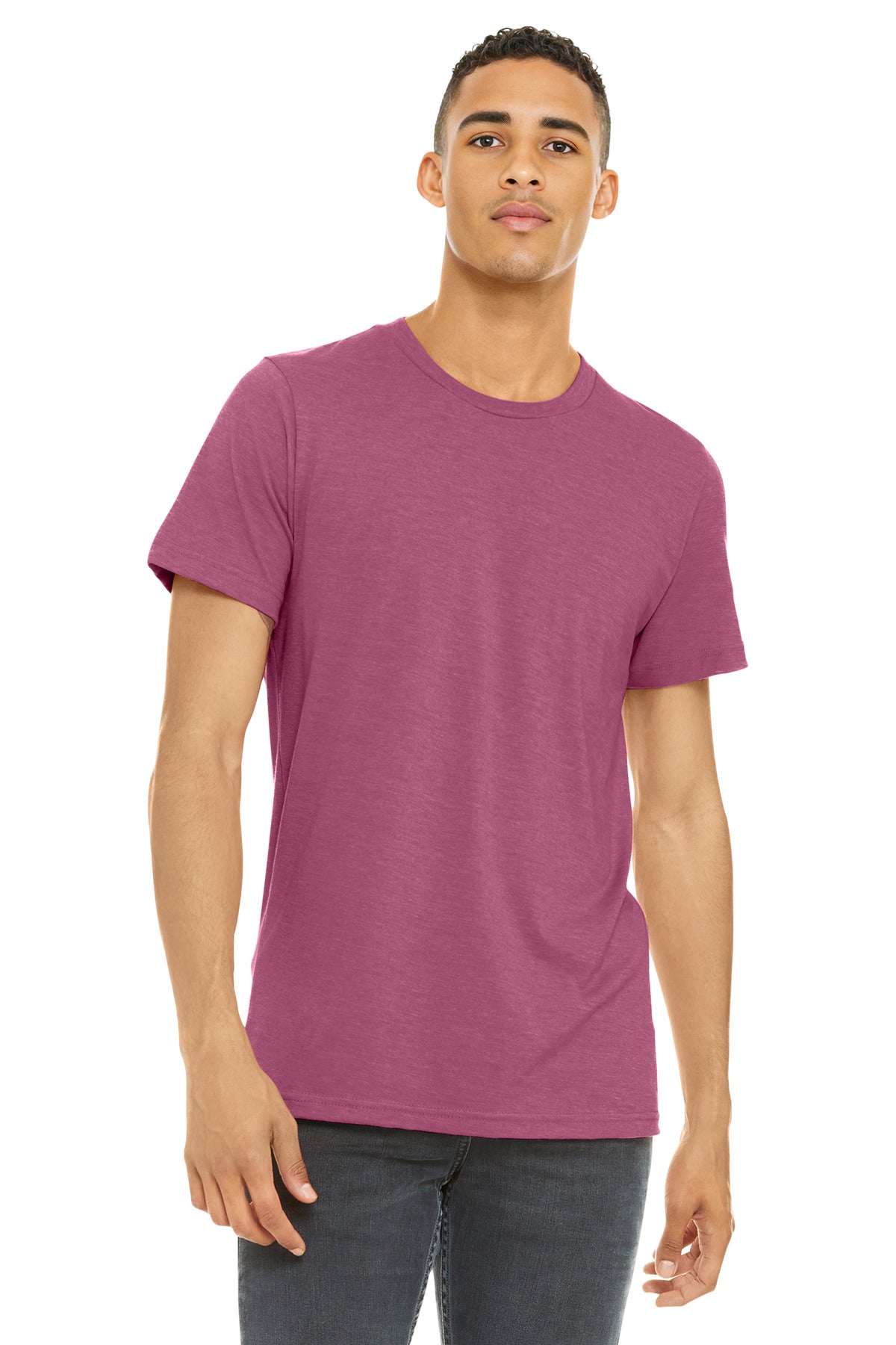 BELLA+CANVAS  Unisex Heather CVC Short Sleeve Tee - Heather Raspberry