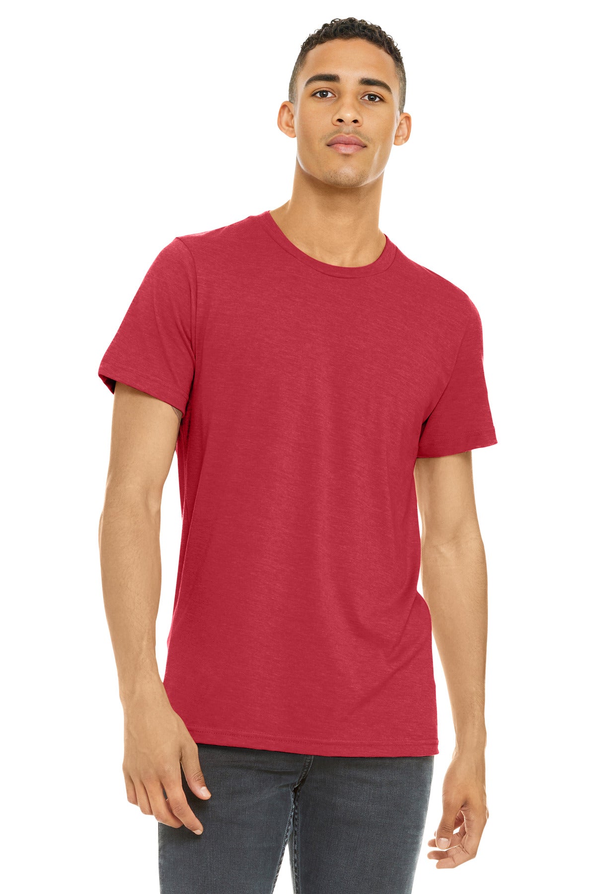 BELLA+CANVAS  Unisex Heather CVC Short Sleeve Tee - Heather Red