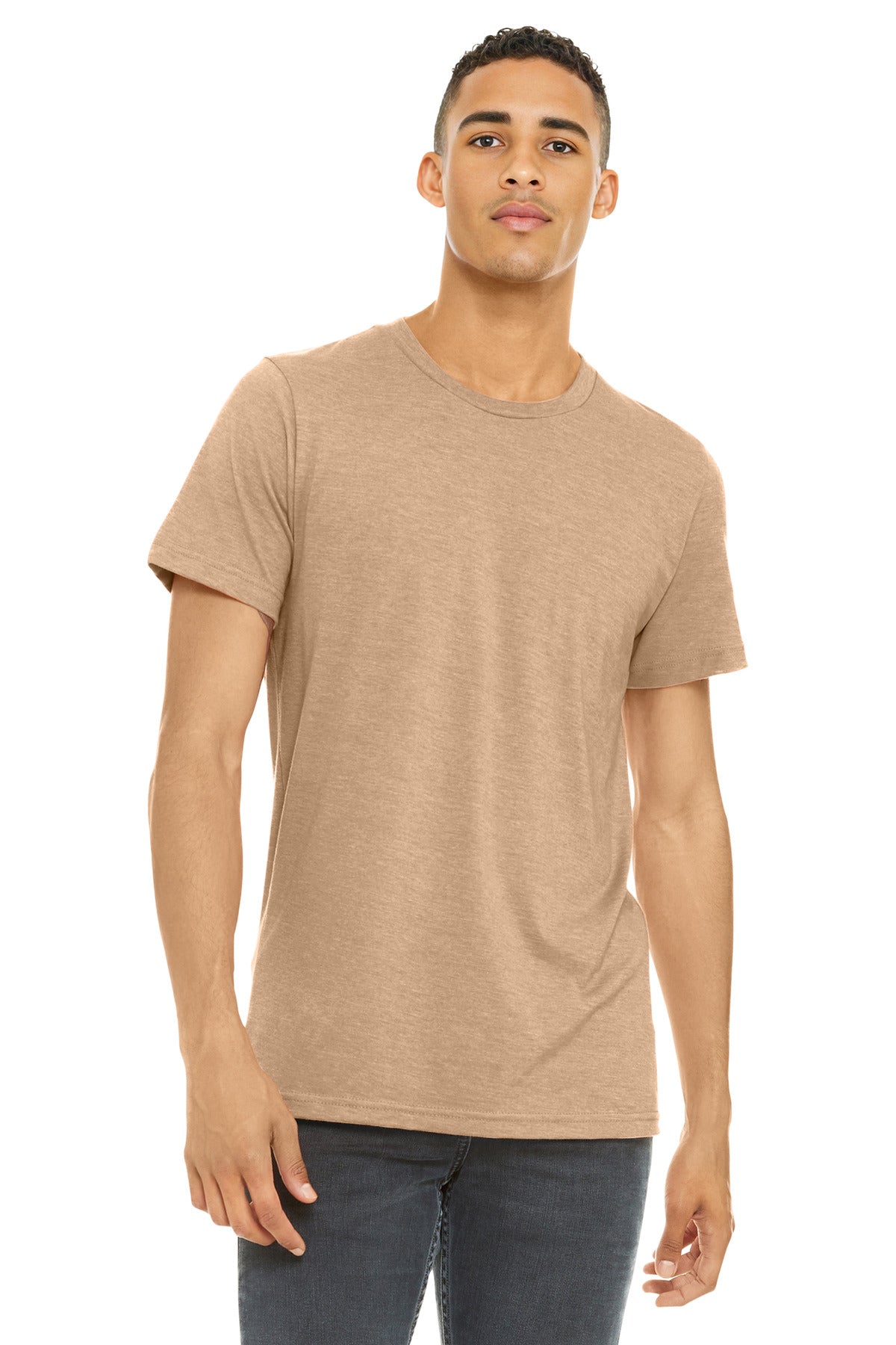 BELLA+CANVAS  Unisex Heather CVC Short Sleeve Tee - Heather Sand Dune