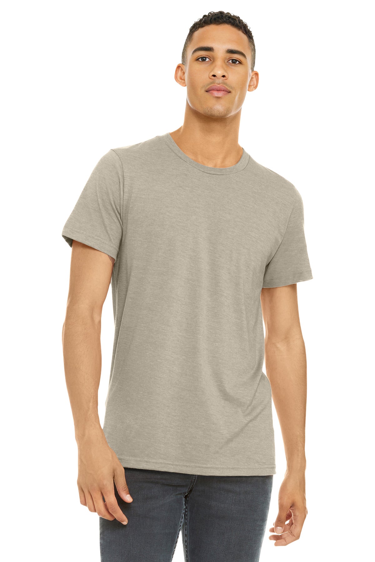 BELLA+CANVAS  Unisex Heather CVC Short Sleeve Tee - Heather Tan