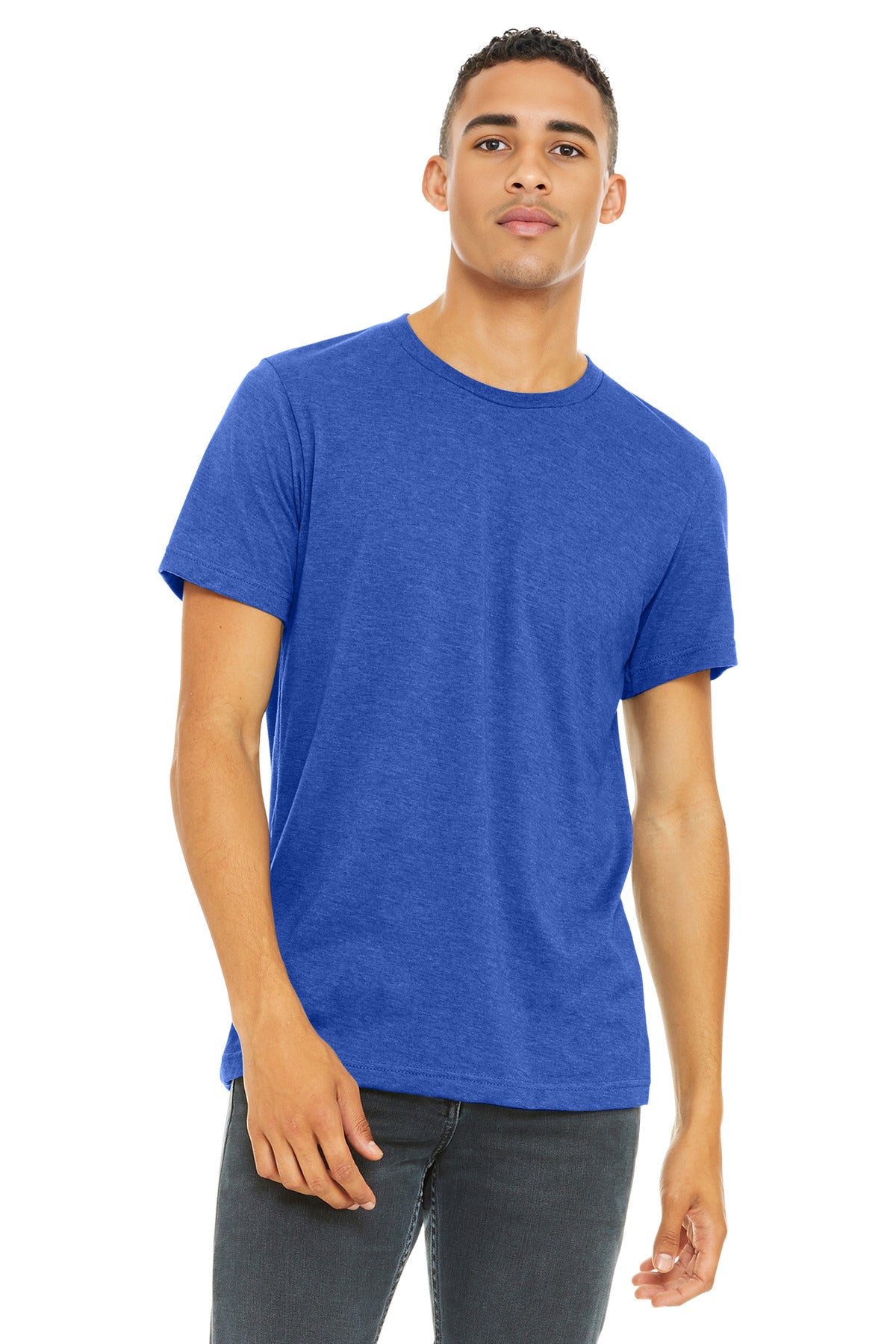 BELLA+CANVAS  Unisex Heather CVC Short Sleeve Tee - Heather True Royal