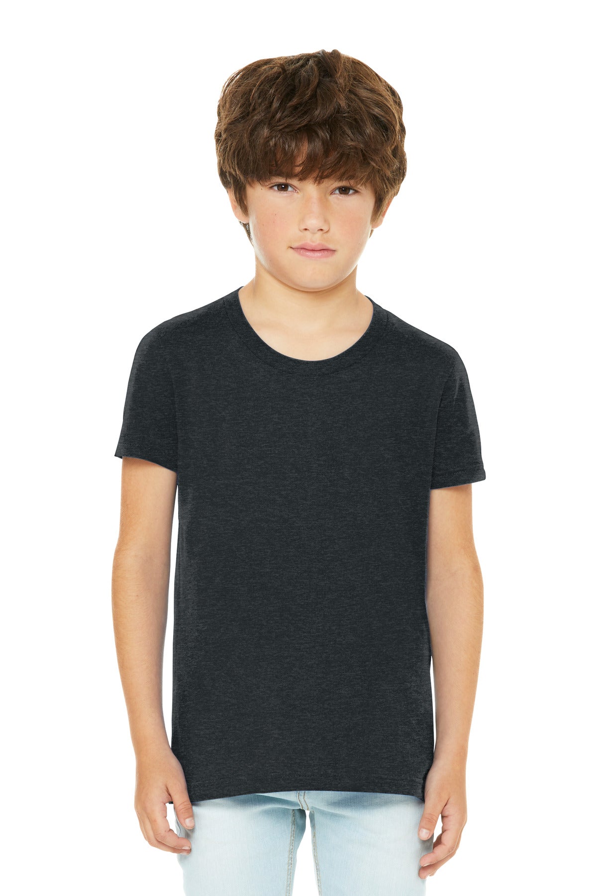 BELLA+CANVAS Youth Heather CVC Tee - Dark Grey Heather