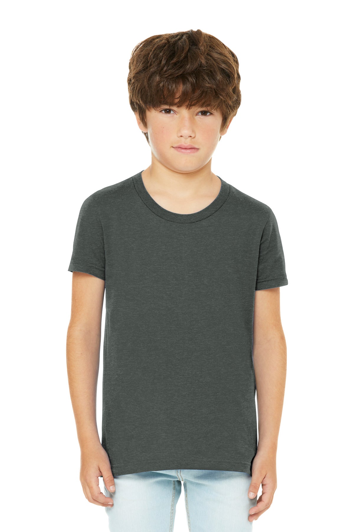 BELLA+CANVAS Youth Heather CVC Tee - Deep Heather