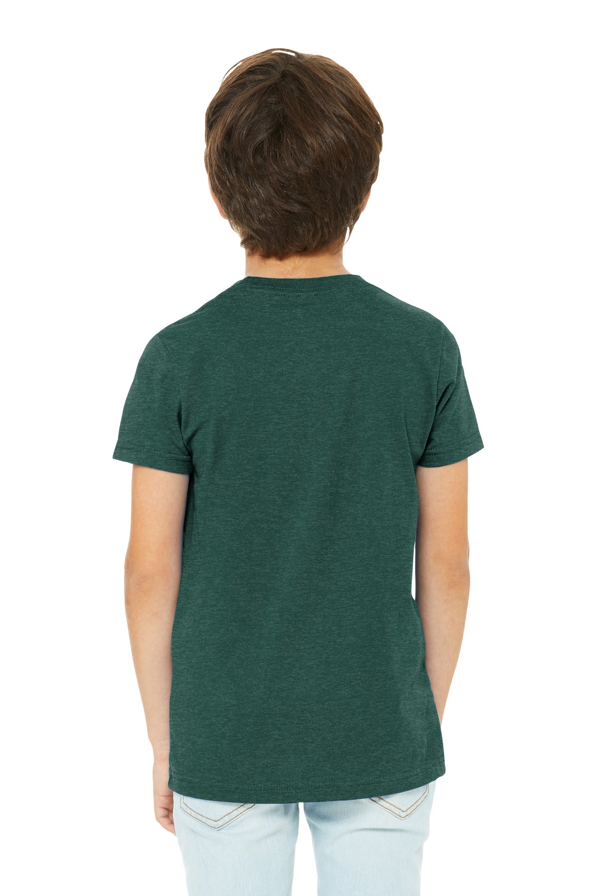 BELLA+CANVAS Youth Heather CVC Tee - Heather Forest