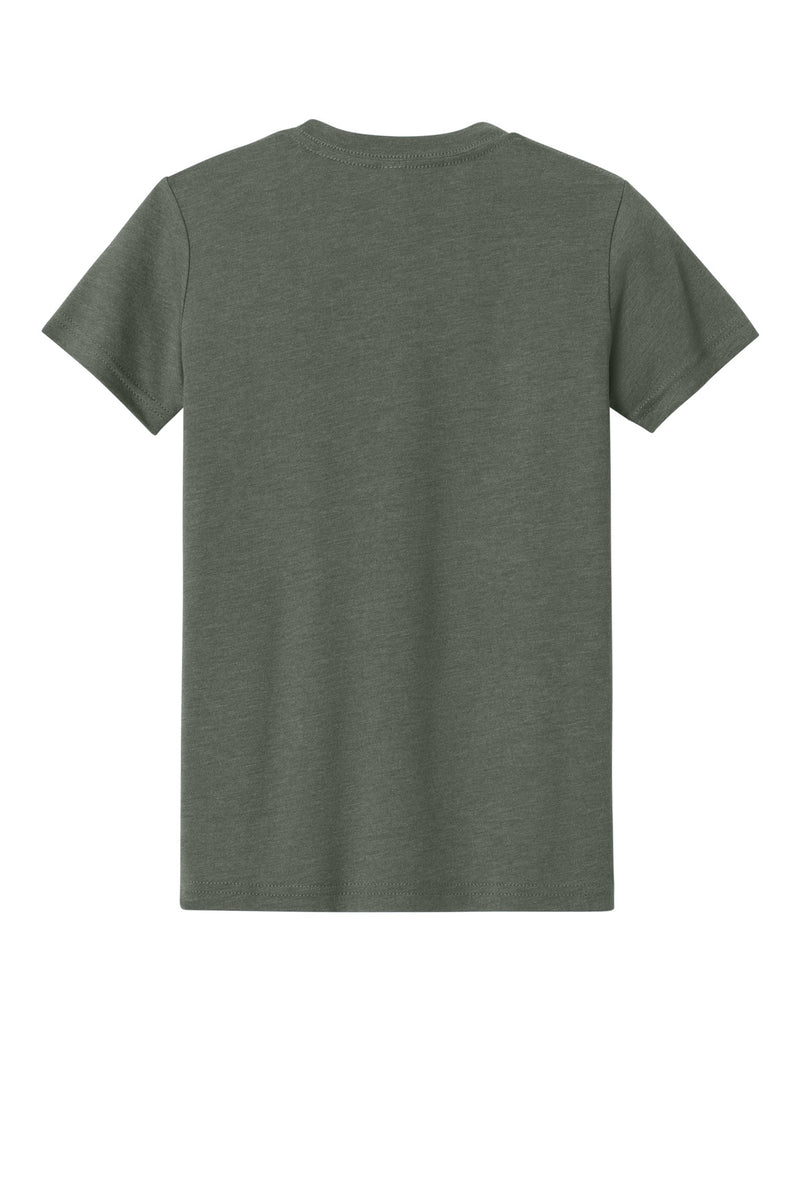 BELLA+CANVAS Youth Heather CVC Tee - Heather Military Green