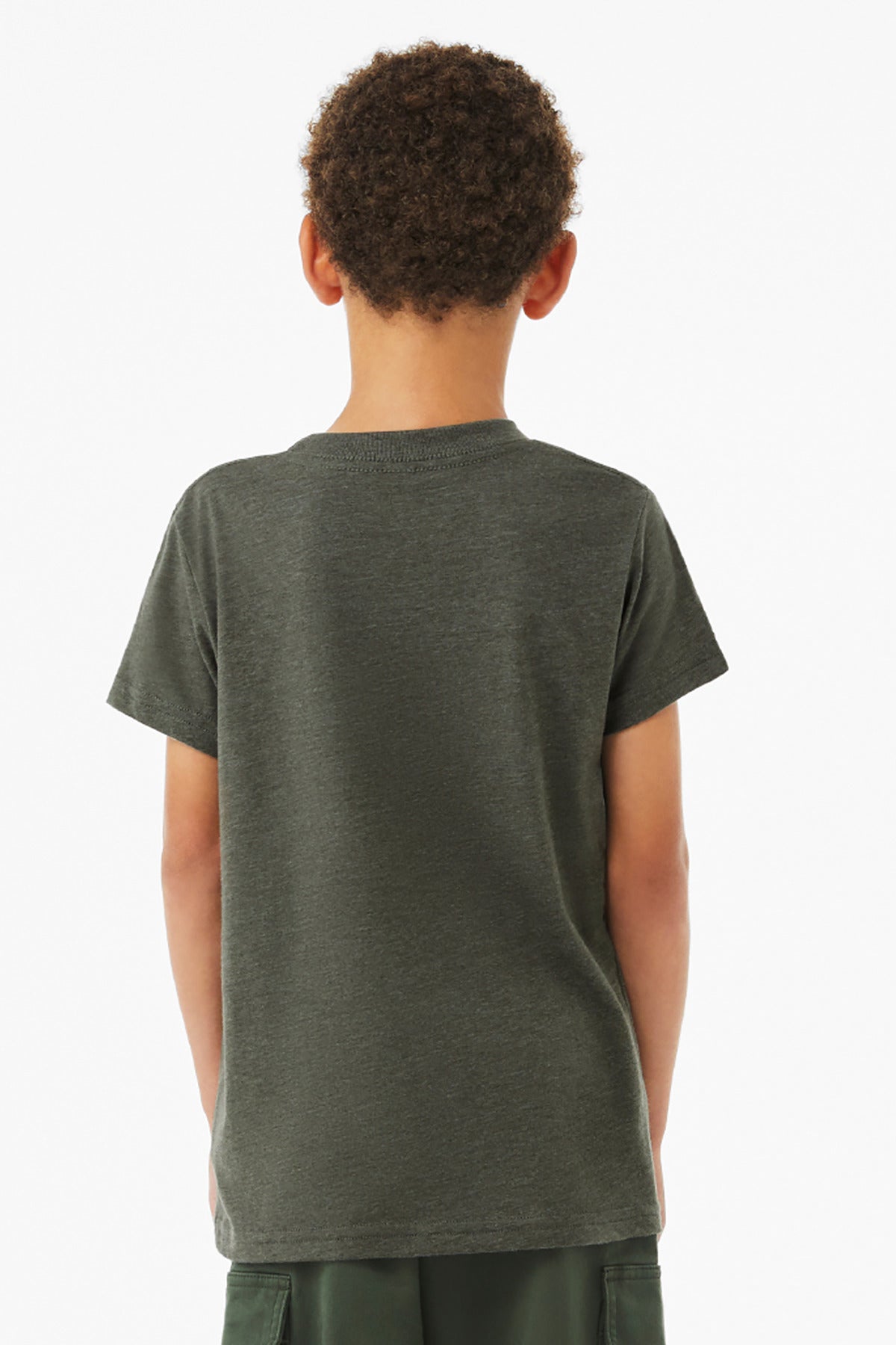 BELLA+CANVAS Youth Heather CVC Tee - Heather Military Green