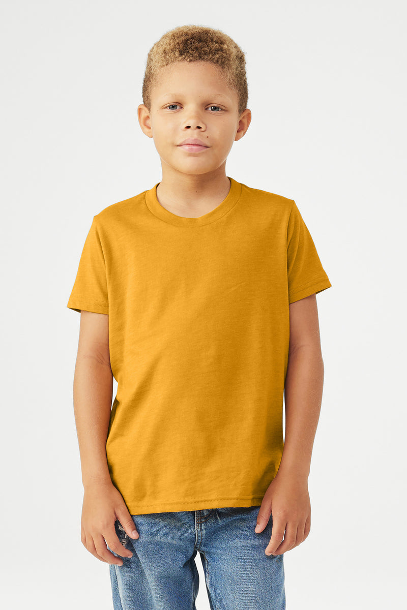 BELLA+CANVAS Youth Heather CVC Tee - Heather Mustard