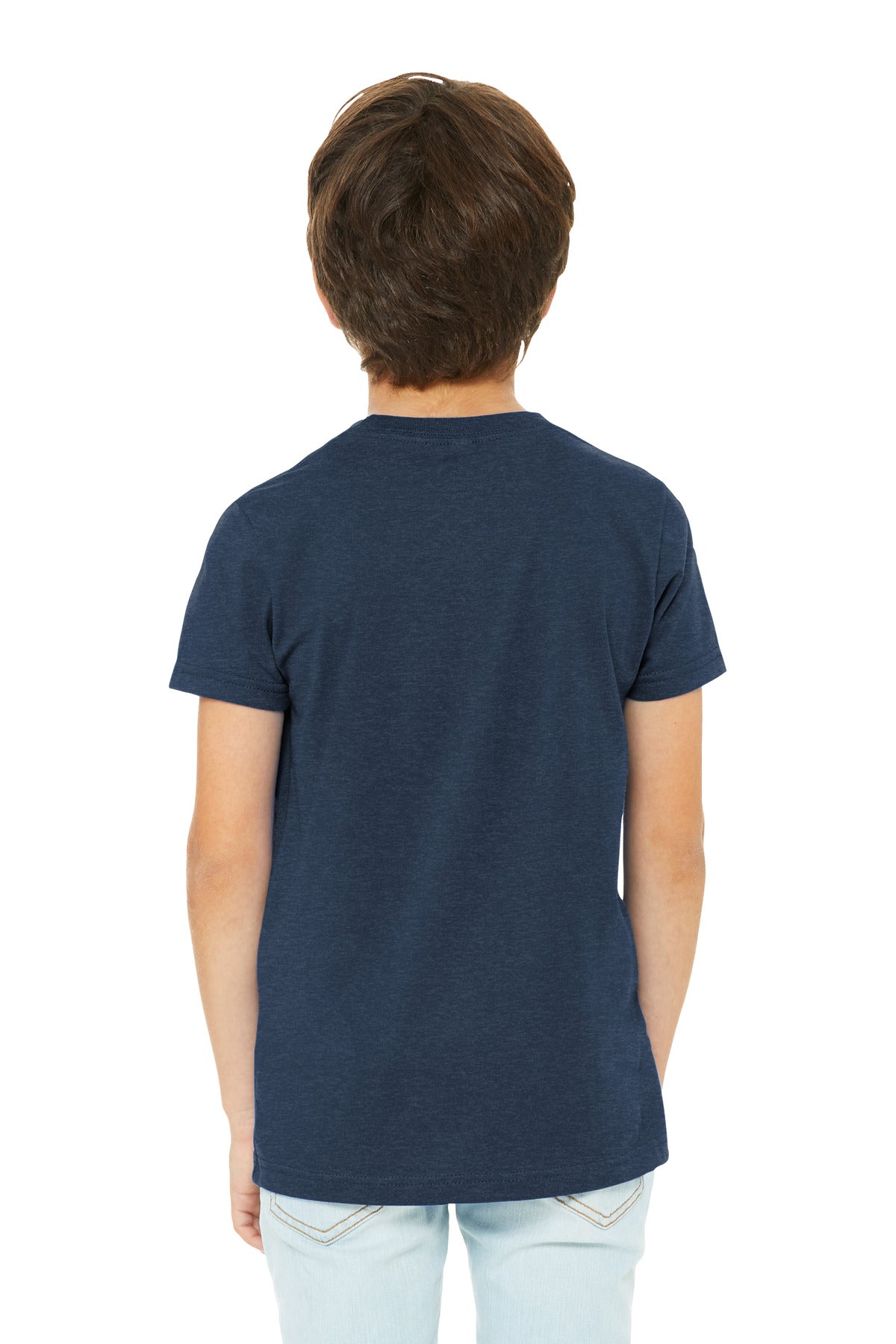 BELLA+CANVAS Youth Heather CVC Tee - Heather Navy