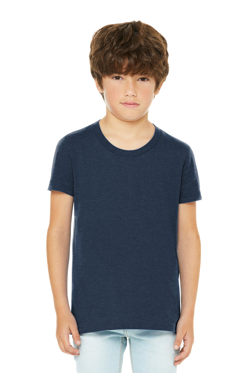 BELLA+CANVAS Youth Heather CVC Tee - Heather Navy