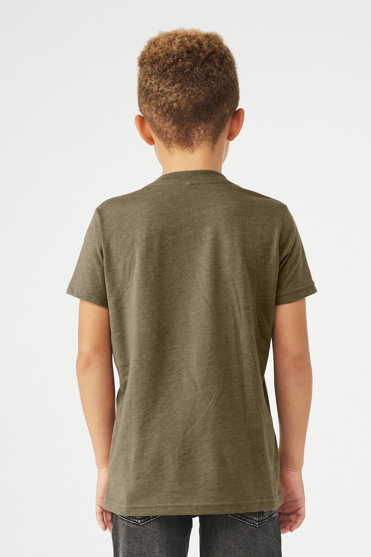BELLA+CANVAS Youth Heather CVC Tee - Heather Olive