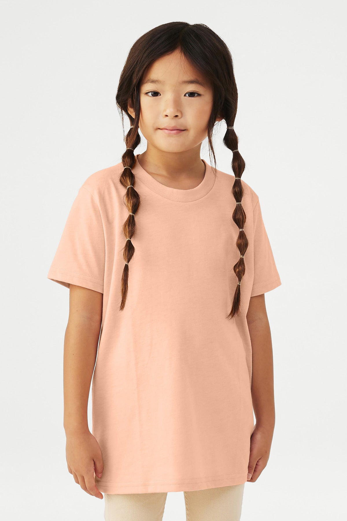 BELLA+CANVAS Youth Heather CVC Tee - Heather Peach