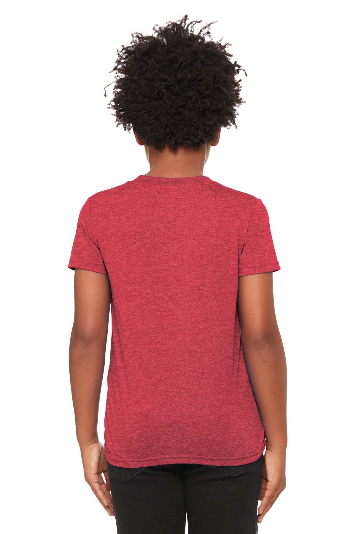 BELLA+CANVAS Youth Heather CVC Tee - Heather Red