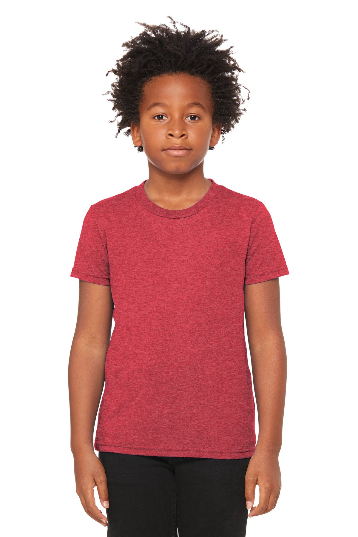 BELLA+CANVAS Youth Heather CVC Tee - Heather Red