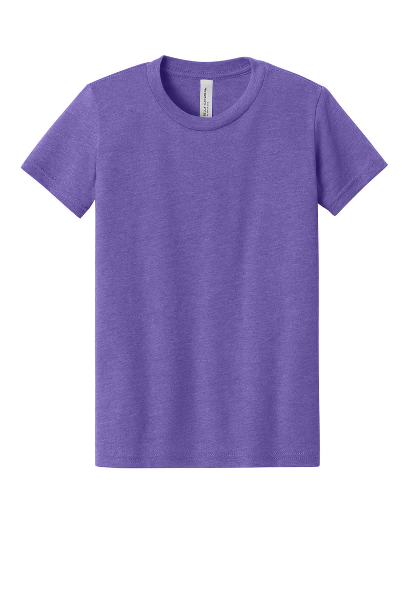 BELLA+CANVAS Youth Heather CVC Tee - Heather Team Purple