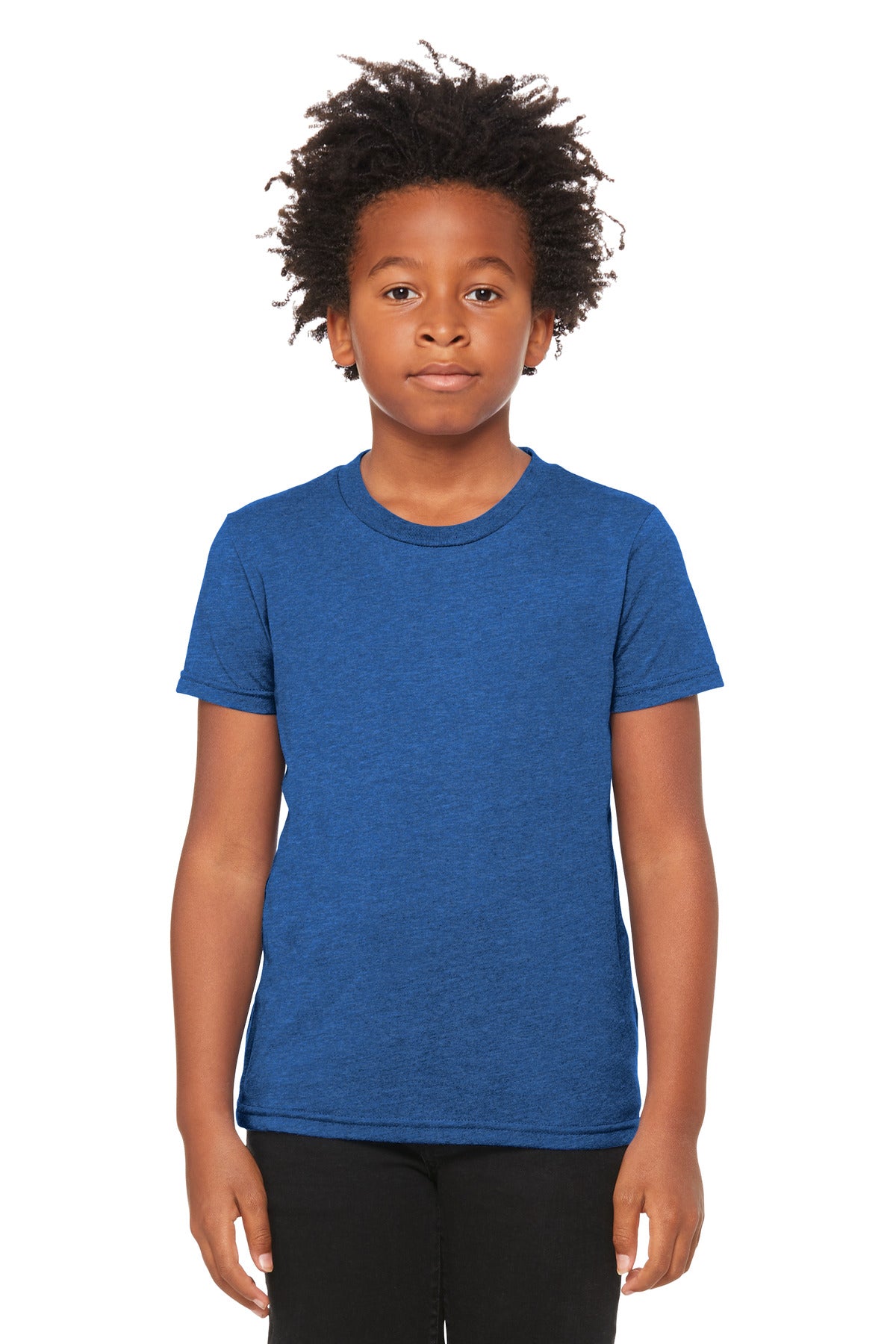 BELLA+CANVAS Youth Heather CVC Tee - Heather True Royal